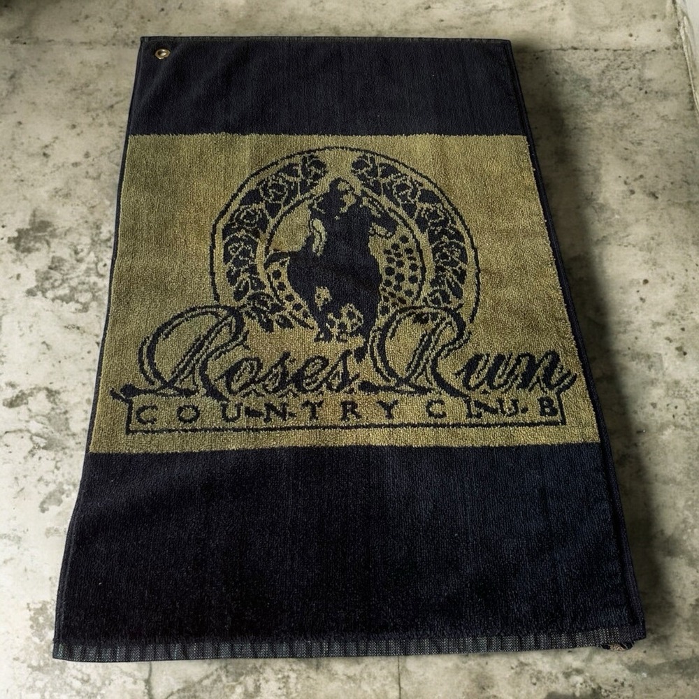Sport Towels Golf Towel Roses Run Country Club Stow Ohio Black Gold 14x23